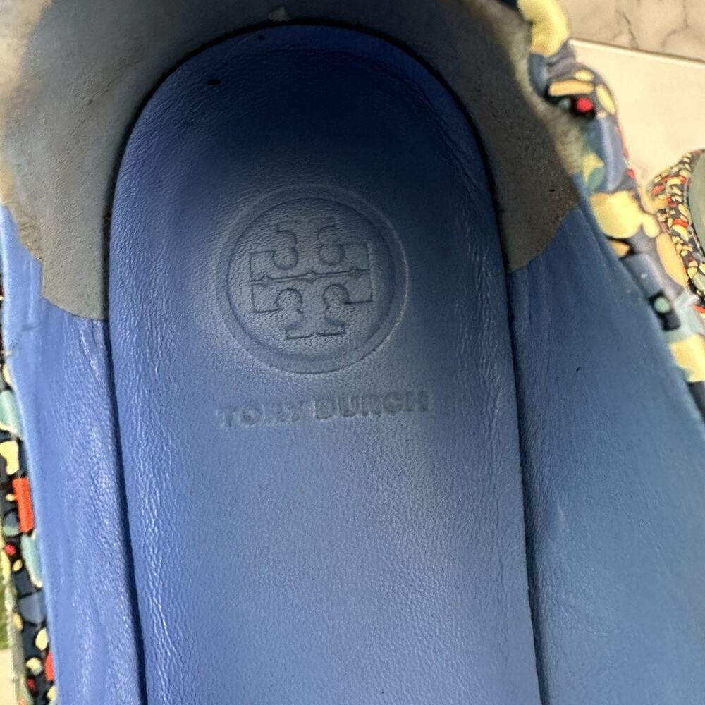 Tory Burch Womens Reva Ballet Flats Size 7 Blue Red Speckle Print Patent Leather - Picture 8 of 8